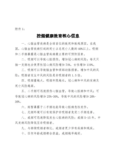控烟健康知识宣传