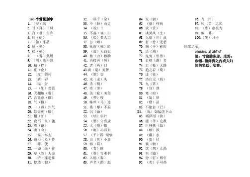 100个常见错别字 3