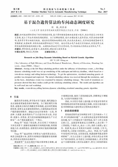 基于混合遗传算法的车间动态调度研究