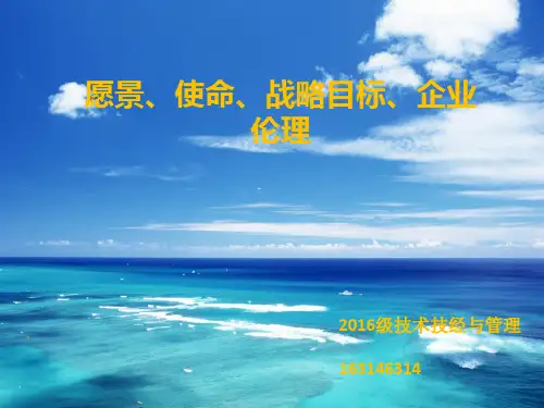 战略管理企业愿景、使命、商业伦理和社会责任