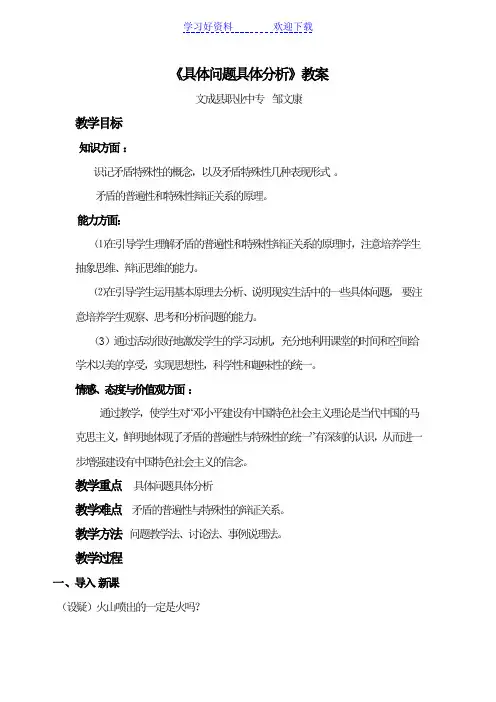 具体问题具体分析教案