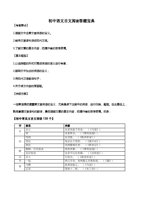 【古文】初中文言文常见实词虚词积累表