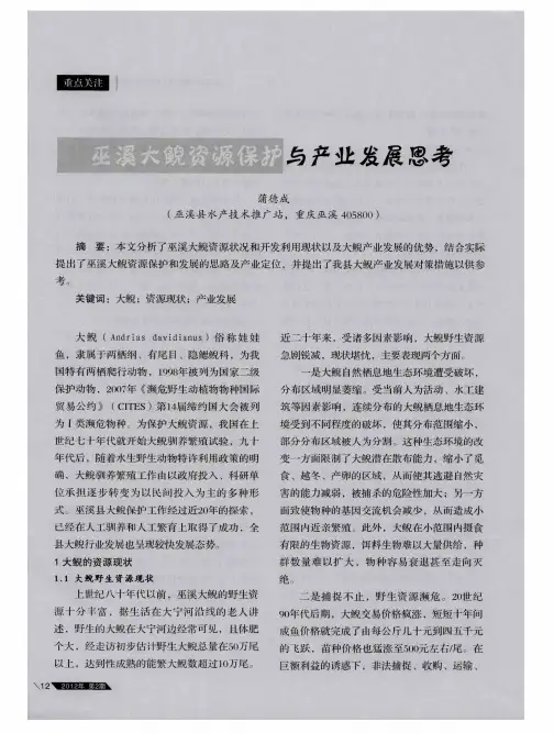 巫溪大鲵资源保护与产业发展思考