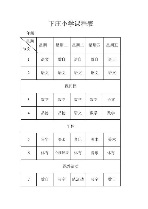 2015--2016第一学期课表