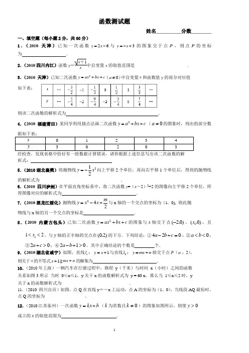 2011年中考_函数试题_[精品]