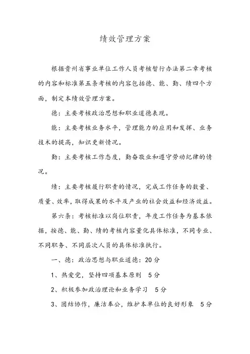 绩效管理方案
