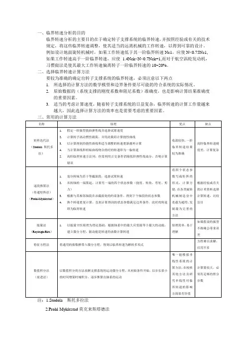 临界转速的计算资料