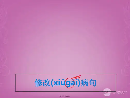小升初语文知识点专项复习 专题一 基础知识 修改病句课件(一)