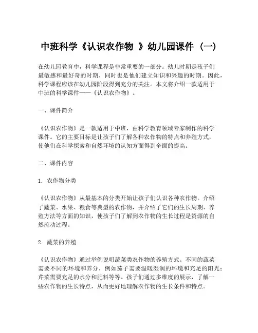 中班科学《认识农作物 》幼儿园课件 (一)