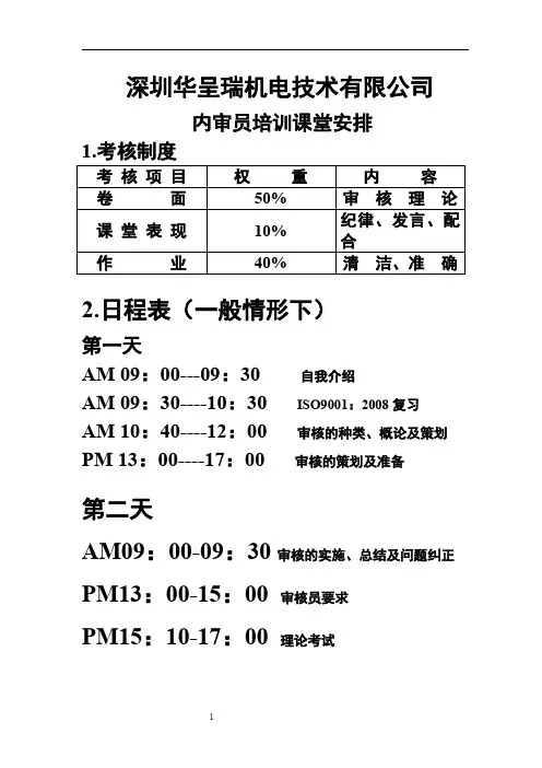 内审员培训教材