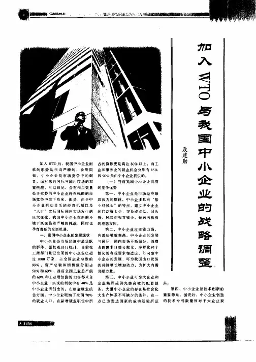加入WTO与我国中小企业的战略调整