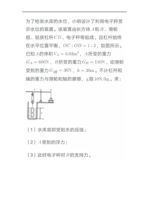 初二物理力学综合题