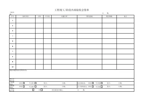内部验收会签单