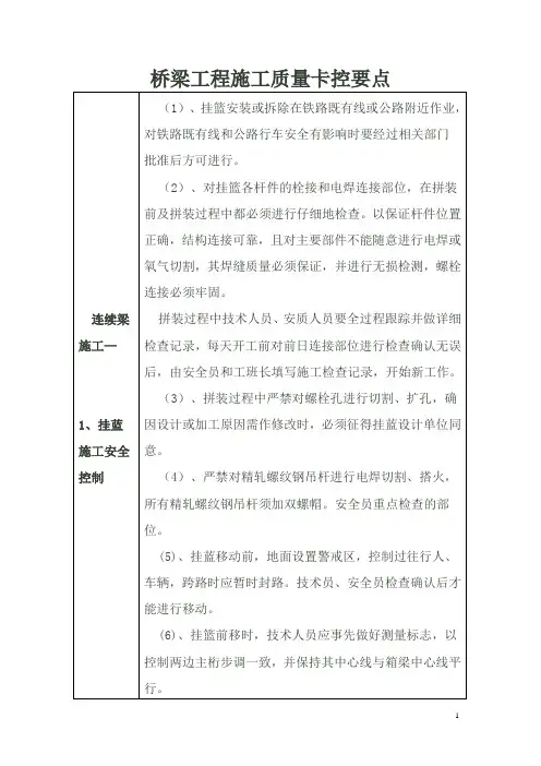 桥梁工程施工质量卡控要点5