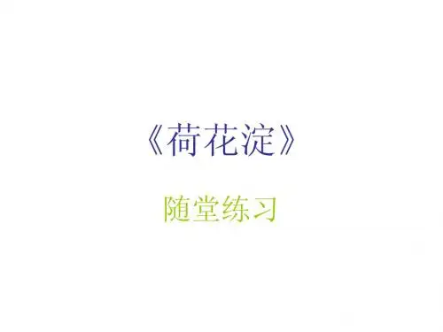 《荷花淀》随堂练习课件