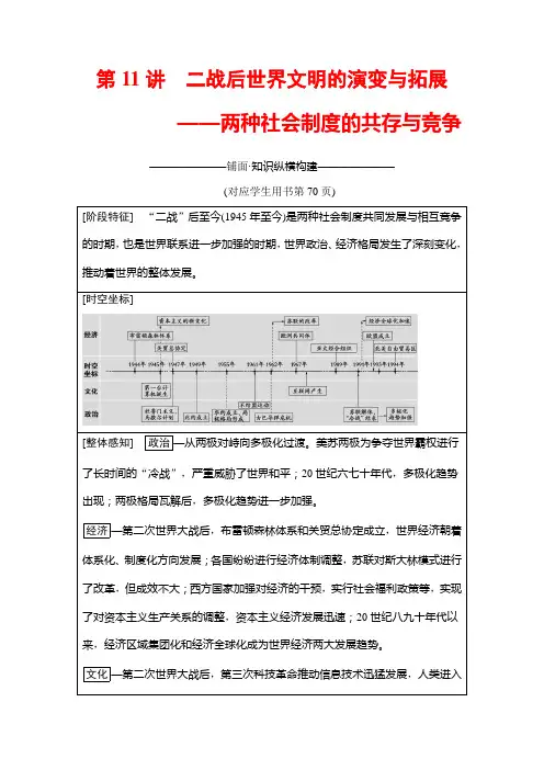 2018版 第一部分 现代篇 第11讲 二战后世界文明的演变与拓展——两种社会制度的共存与竞争