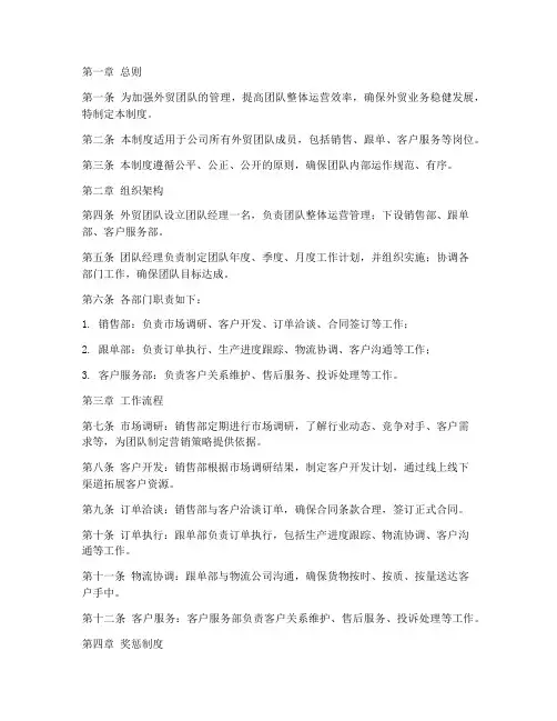 外贸团队运营管理制度范本