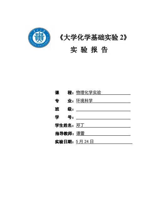物理化学实验报告.