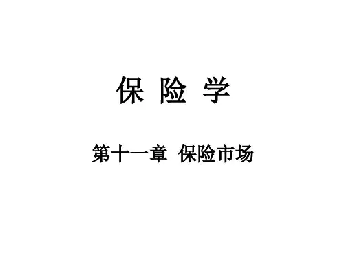 保险学保险市场课件