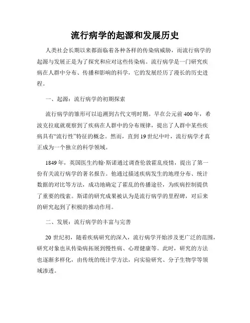 流行病学的起源和发展历史