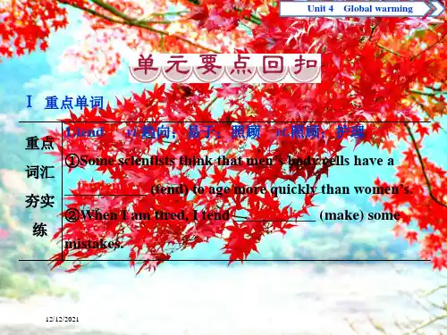 高中英语 unit 4 global warming 6 单元要点回扣课件