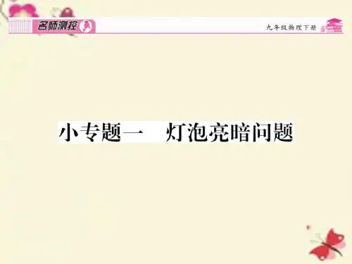 【名师测控】2016春九年级物理全册 第18章 电功率 小专题一 灯泡亮暗问题课件 (新版)新人教版