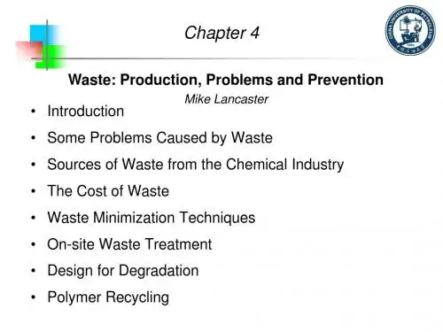 Chapter 4 Waste minimization