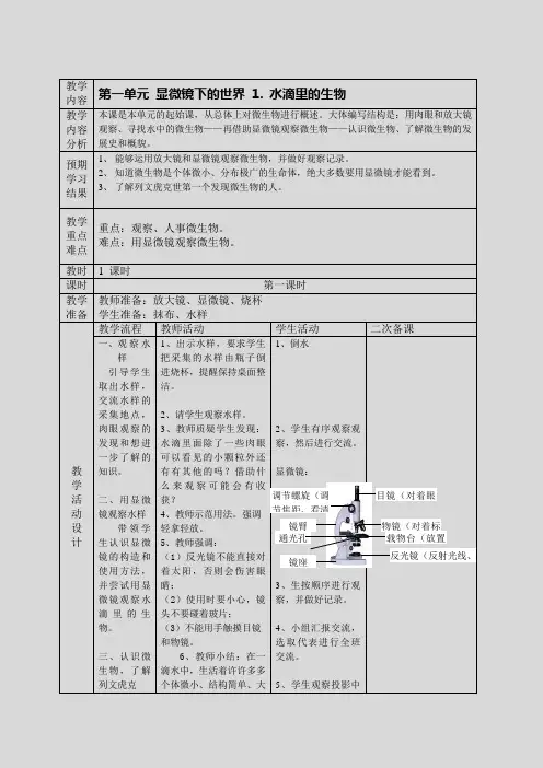 苏教版六年级小学科学上册教案[1]