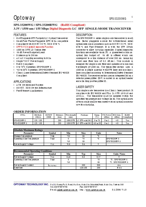 SPS-33200WG中文资料