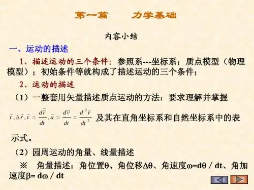 大学物理各篇小结(!)