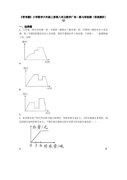 《常考题》小学数学六年级上册第八单元数学广角—数与形检测(答案解析)(1)