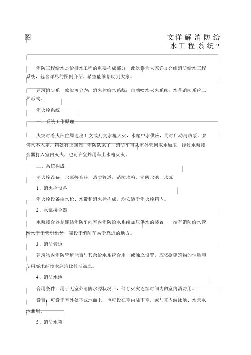 图文详解消防给水工程系统