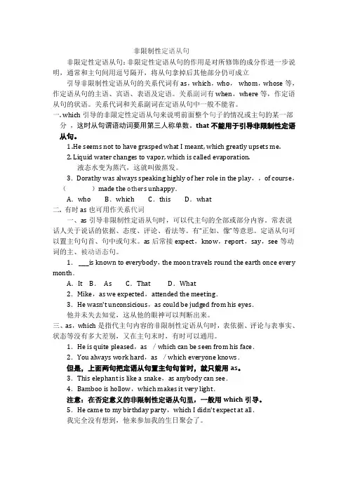 定语从句讲解及练习 2