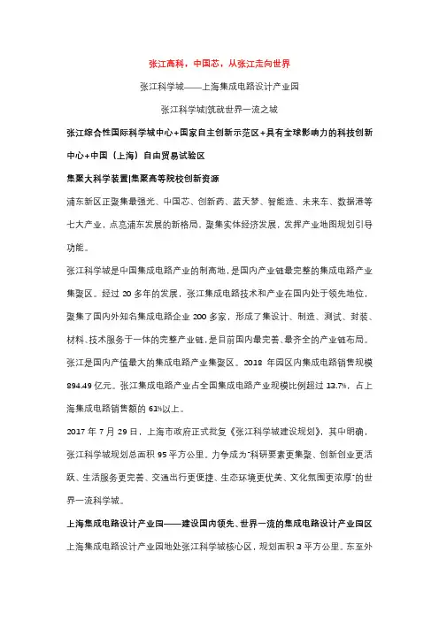 张江科学城——上海集成电路设计产业园