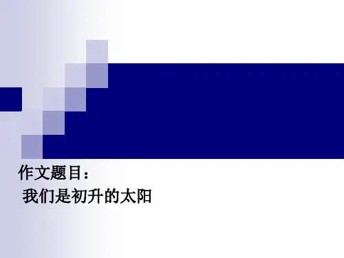 作文指导——我们是初升的太阳