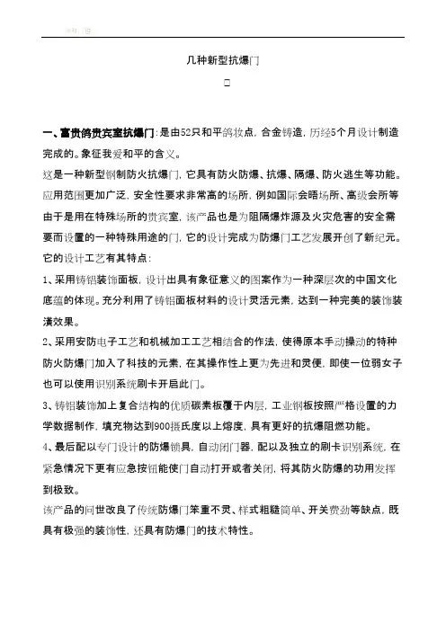 新型抗爆门