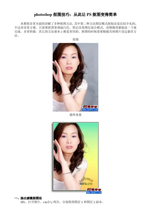 photoshop抠图技巧：从此让PS抠图变得简单
