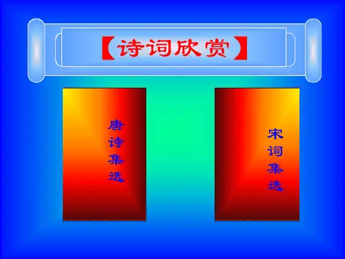 唐诗VS宋词课件
