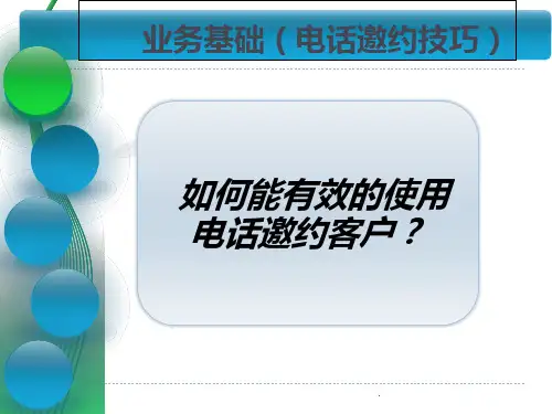 电话邀约客户的技巧PPT课件
