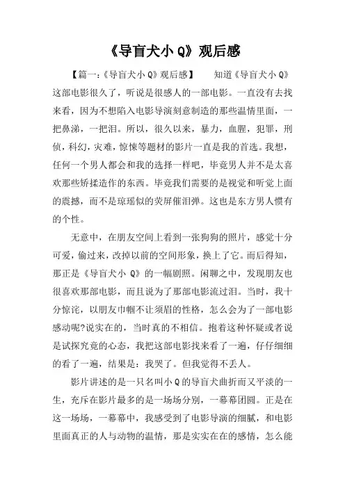 《导盲犬小Q》观后感