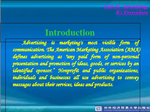 商务英语综合教程(上册)Unit 10 Advertising It's Everywhere共54页