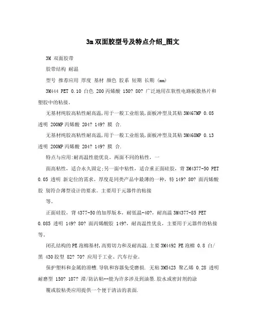 3m双面胶型号及特点介绍_图文