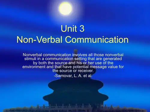 Unit 3  Non-Verbal Communication