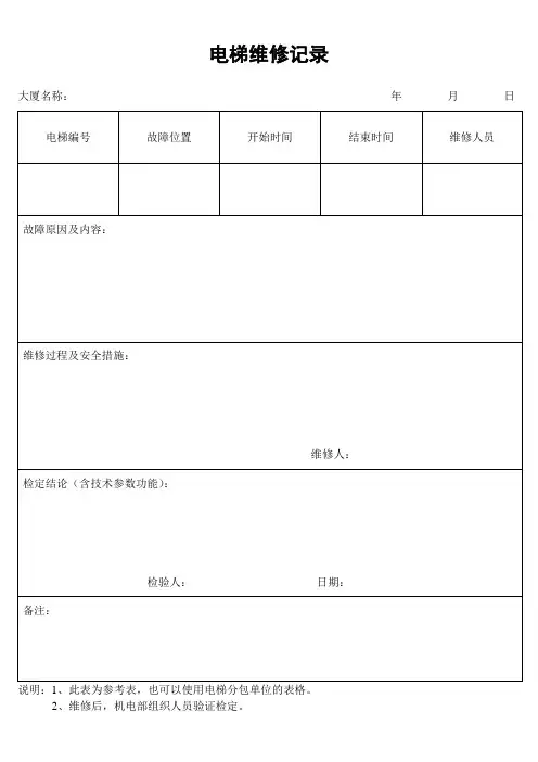 电梯维修记录
