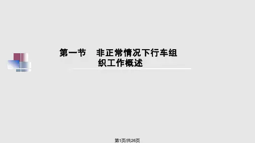 城市轨道交通非正常情况下行车组织