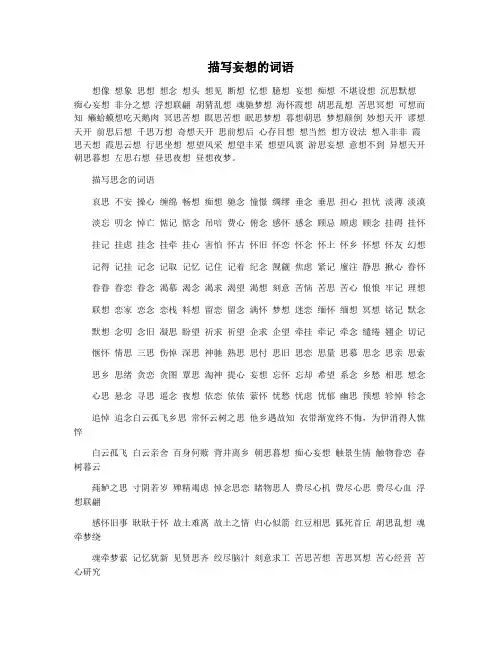 描写妄想的词语
