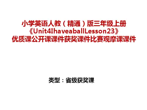 小学英语人教(精通)版三年级上册《Unit4IhaveaballLesson23》优质公开课课件获奖课件比赛观摩课课件B003