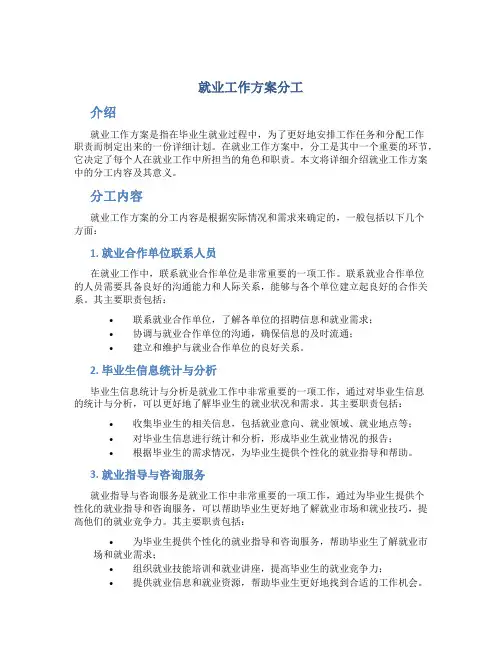 就业工作方案分工