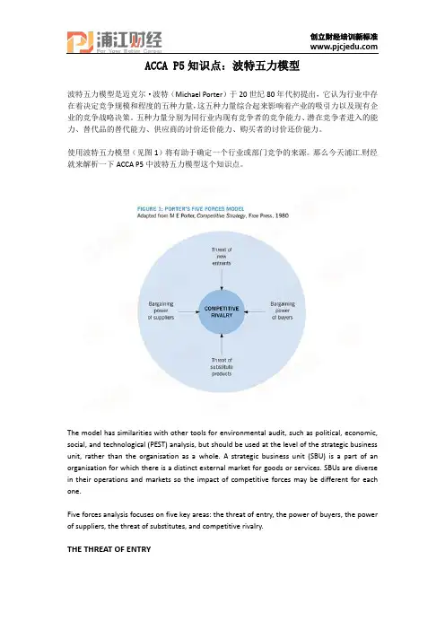 ACCA P5知识点：波特五力模型