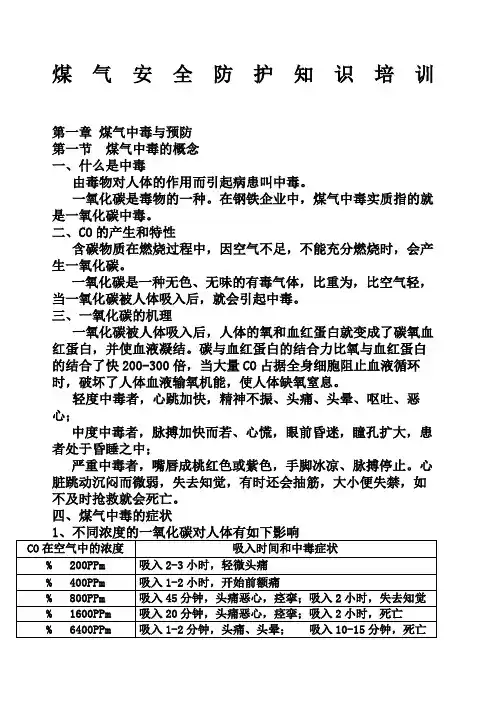 煤气安全防护知识培训